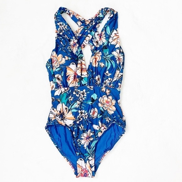 New ModCloth Lauren Plunge One Piece Floral Suit - Picture 4 of 7